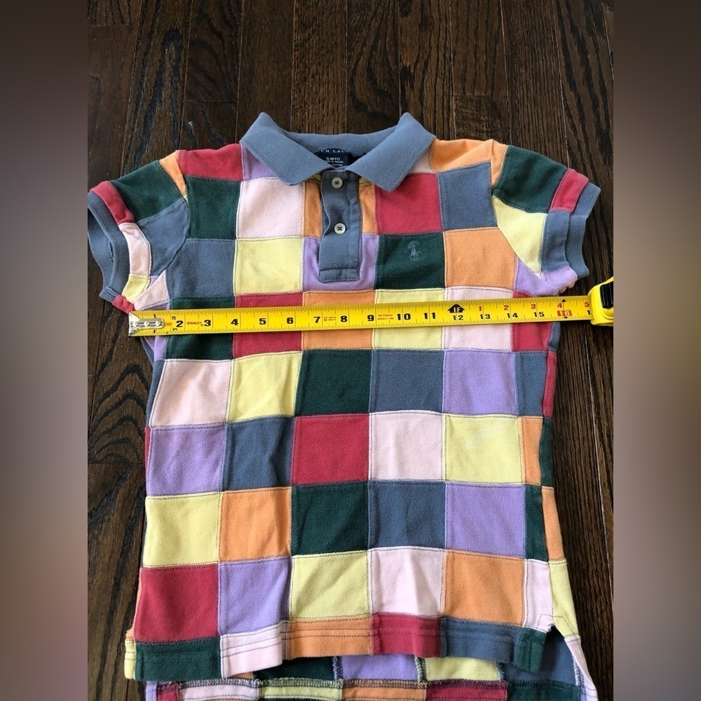 Ralph Lauren Women’ XS Vintage Multi-Color Patchwork Slim Fit Polo Shirt - GUC! - Picture 10 of 12